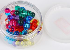 clear push pins